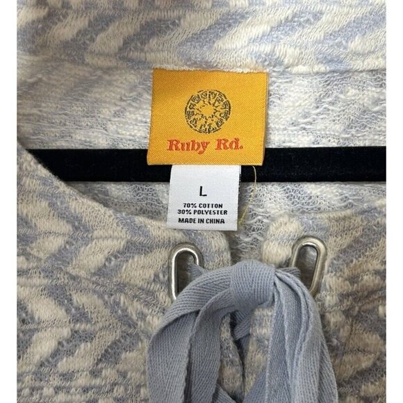 Ruby Rd Women's Sweatshirt Pullover Tie Detail Long Sleeve Size Large - Picture 3 of 11